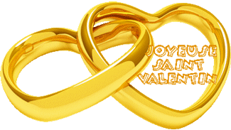joyeuse Saint Valentin aliances en coeurs